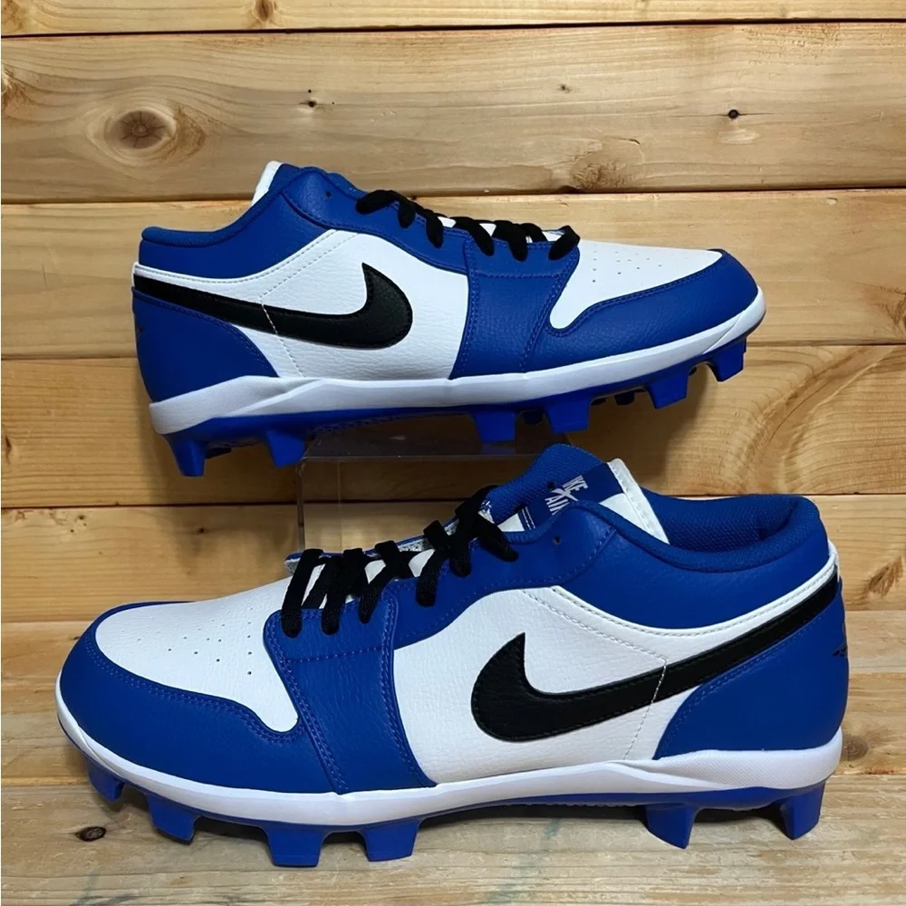 New Nike Air Jordan 1 Low Blue Baseball Cleats CJ8524-411 Men’s Size 13 - Picture 1 of 7
